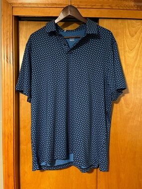 Under Armour Navy and Black Patterned Polo